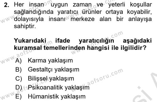 Görsel Tasarımda Yaratıcı Düşünme Teknikleri Dersi 2024 - 2025 Yılı (Vize) Ara Sınavı 2. Soru