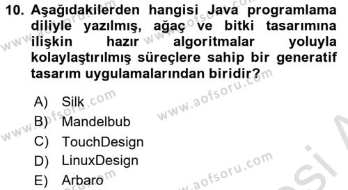 Dijital Görüntüleme İşleme Yöntemleri Dersi 2022 - 2023 Yılı Yaz Okulu Sınavı 10. Soru