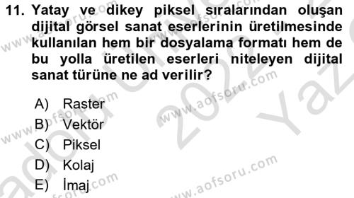 Dijital Görüntüleme İşleme Yöntemleri Dersi 2022 - 2023 Yılı Yaz Okulu Sınavı 11. Soru