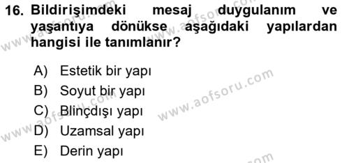 Dijital Görüntüleme İşleme Yöntemleri Dersi 2022 - 2023 Yılı Yaz Okulu Sınavı 16. Soru