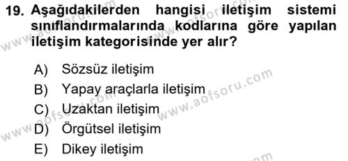 Dijital Görüntüleme İşleme Yöntemleri Dersi 2022 - 2023 Yılı Yaz Okulu Sınavı 19. Soru