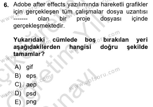 Dijital Görüntüleme İşleme Yöntemleri Dersi 2022 - 2023 Yılı Yaz Okulu Sınavı 6. Soru