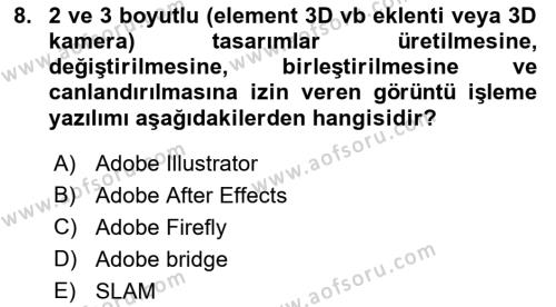 Dijital Görüntüleme İşleme Yöntemleri Dersi 2022 - 2023 Yılı Yaz Okulu Sınavı 8. Soru