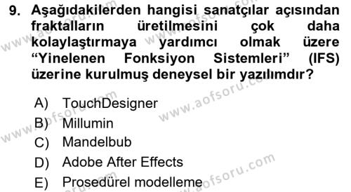 Dijital Görüntüleme İşleme Yöntemleri Dersi 2022 - 2023 Yılı Yaz Okulu Sınavı 9. Soru