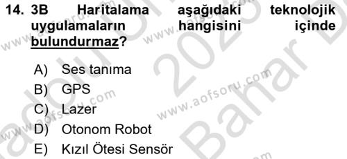 Dijital Görüntüleme İşleme Yöntemleri Dersi 2023 - 2024 Yılı (Vize) Ara Sınavı 14. Soru