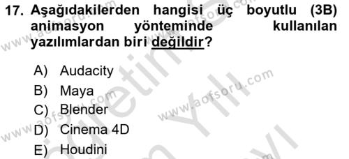 Dijital Görüntüleme İşleme Yöntemleri Dersi 2023 - 2024 Yılı (Vize) Ara Sınavı 17. Soru