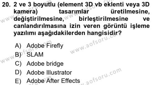 Dijital Görüntüleme İşleme Yöntemleri Dersi 2023 - 2024 Yılı (Vize) Ara Sınavı 20. Soru