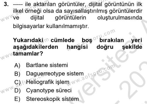 Dijital Görüntüleme İşleme Yöntemleri Dersi 2023 - 2024 Yılı (Vize) Ara Sınavı 3. Soru