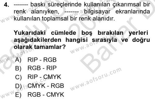 Dijital Görüntüleme İşleme Yöntemleri Dersi 2023 - 2024 Yılı (Vize) Ara Sınavı 4. Soru