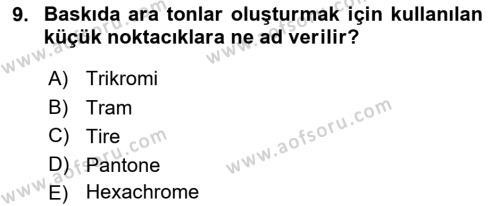 Dijital Görüntüleme İşleme Yöntemleri Dersi 2023 - 2024 Yılı (Vize) Ara Sınavı 9. Soru