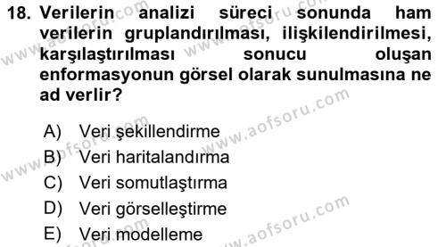 Dijital Görüntüleme İşleme Yöntemleri Dersi 2023 - 2024 Yılı (Final) Dönem Sonu Sınavı 18. Soru