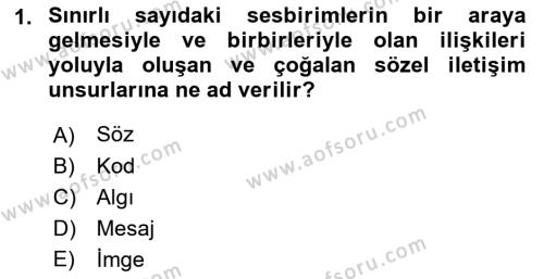 Görsel İletişim Ve Kuramları Dersi 2023 - 2024 Yılı (Vize) Ara Sınavı 1. Soru