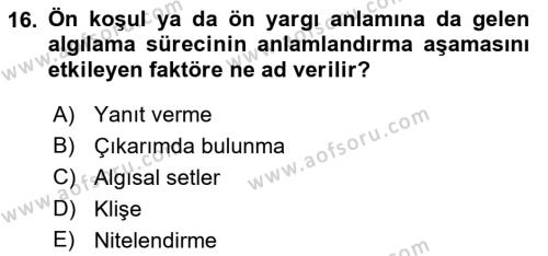 Görsel İletişim Ve Kuramları Dersi 2023 - 2024 Yılı (Vize) Ara Sınavı 16. Soru