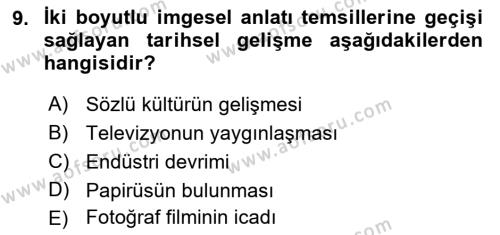 Görsel İletişim Ve Kuramları Dersi 2023 - 2024 Yılı (Vize) Ara Sınavı 9. Soru