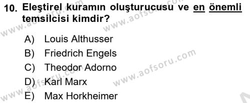 Görsel İletişim Ve Kuramları Dersi 2023 - 2024 Yılı Yaz Okulu Sınavı 10. Soru