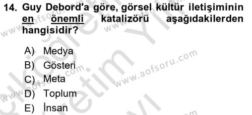 Görsel İletişim Ve Kuramları Dersi 2023 - 2024 Yılı Yaz Okulu Sınavı 14. Soru