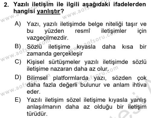 Görsel İletişim Ve Kuramları Dersi 2023 - 2024 Yılı Yaz Okulu Sınavı 2. Soru