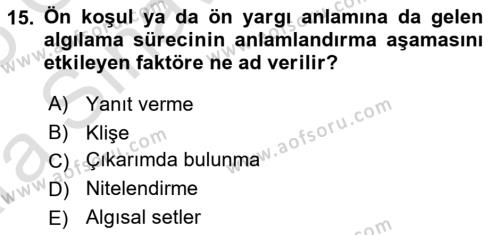 Görsel İletişim Ve Kuramları Dersi 2024 - 2025 Yılı (Vize) Ara Sınavı 15. Soru