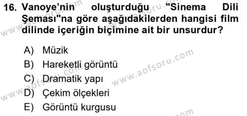 Görsel İletişim Ve Kuramları Dersi 2024 - 2025 Yılı (Vize) Ara Sınavı 16. Soru