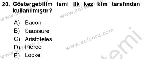 Görsel İletişim Ve Kuramları Dersi 2024 - 2025 Yılı (Vize) Ara Sınavı 20. Soru