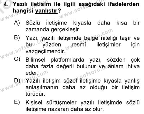 Görsel İletişim Ve Kuramları Dersi 2024 - 2025 Yılı (Vize) Ara Sınavı 4. Soru