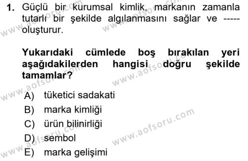 Kurumsal Kimlik Tasarımı Dersi 2023 - 2024 Yılı (Vize) Ara Sınavı 1. Soru