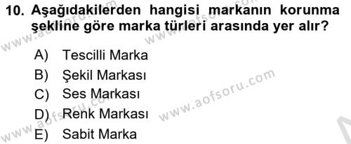 Kurumsal Kimlik Tasarımı Dersi 2023 - 2024 Yılı (Vize) Ara Sınavı 10. Soru