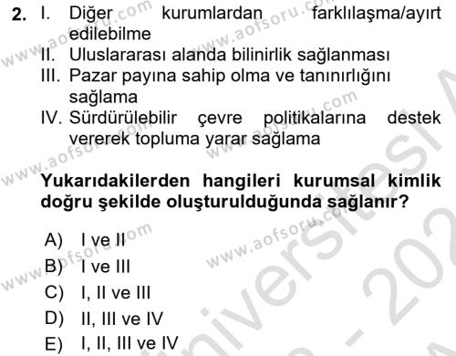 Kurumsal Kimlik Tasarımı Dersi 2023 - 2024 Yılı (Vize) Ara Sınavı 2. Soru