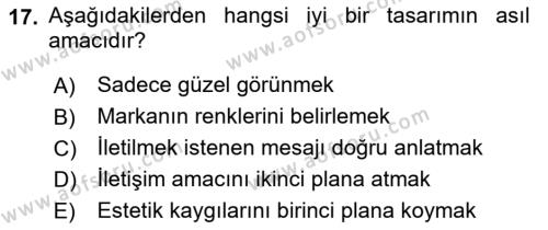 Kurumsal Kimlik Tasarımı Dersi 2023 - 2024 Yılı (Final) Dönem Sonu Sınavı 17. Soru