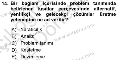 Kurumsal Kimlik Tasarımı Dersi 2024 - 2025 Yılı (Vize) Ara Sınavı 14. Soru