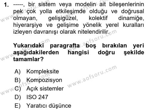 Görsel Sistem Tasarımları Dersi 2023 - 2024 Yılı (Vize) Ara Sınavı 1. Soru