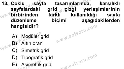 Görsel Sistem Tasarımları Dersi 2023 - 2024 Yılı (Vize) Ara Sınavı 13. Soru