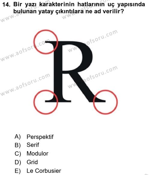 Görsel Sistem Tasarımları Dersi 2023 - 2024 Yılı (Vize) Ara Sınavı 14. Soru