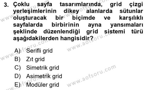 Görsel Sistem Tasarımları Dersi 2023 - 2024 Yılı (Final) Dönem Sonu Sınavı 3. Soru