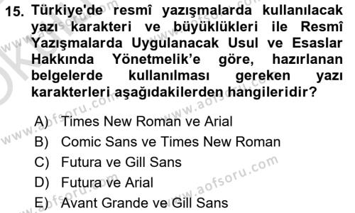 Görsel Sistem Tasarımları Dersi 2023 - 2024 Yılı Yaz Okulu Sınavı 15. Soru