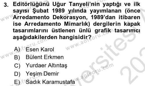 Görsel Sistem Tasarımları Dersi 2023 - 2024 Yılı Yaz Okulu Sınavı 3. Soru