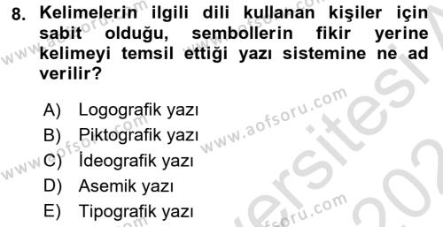 Ambalaj Tasarımı Dersi 2023 - 2024 Yılı (Vize) Ara Sınavı 8. Soru