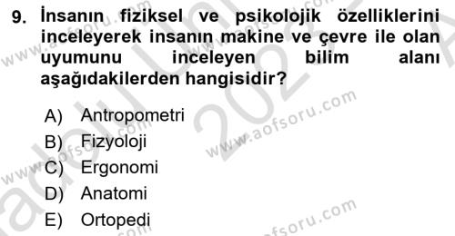 Ambalaj Tasarımı Dersi 2023 - 2024 Yılı (Vize) Ara Sınavı 9. Soru