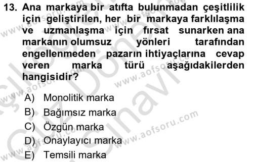 Ambalaj Tasarımı Dersi 2023 - 2024 Yılı (Final) Dönem Sonu Sınavı 13. Soru