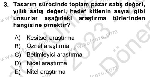 Ambalaj Tasarımı Dersi 2023 - 2024 Yılı (Final) Dönem Sonu Sınavı 3. Soru