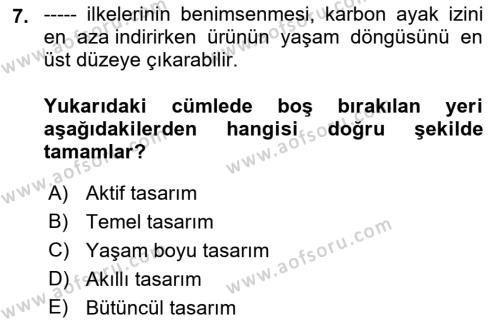 Ambalaj Tasarımı Dersi 2023 - 2024 Yılı (Final) Dönem Sonu Sınavı 7. Soru