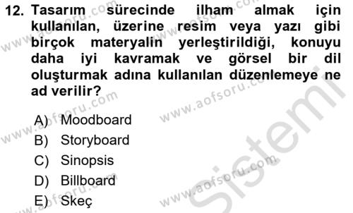 Ambalaj Tasarımı Dersi 2024 - 2025 Yılı (Vize) Ara Sınavı 12. Soru