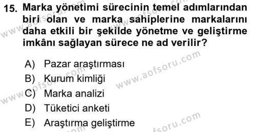 Ambalaj Tasarımı Dersi 2024 - 2025 Yılı (Vize) Ara Sınavı 15. Soru