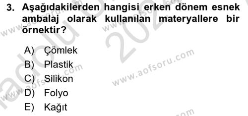 Ambalaj Tasarımı Dersi 2024 - 2025 Yılı (Vize) Ara Sınavı 3. Soru