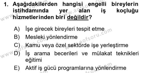 Engellilik Ve Erişilebilir Tasarım Dersi 2023 - 2024 Yılı (Vize) Ara Sınavı 1. Soru