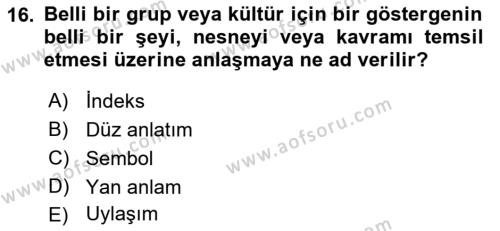 Engellilik Ve Erişilebilir Tasarım Dersi 2023 - 2024 Yılı (Vize) Ara Sınavı 16. Soru