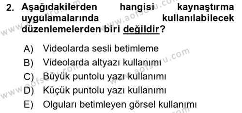 Engellilik Ve Erişilebilir Tasarım Dersi 2023 - 2024 Yılı (Vize) Ara Sınavı 2. Soru