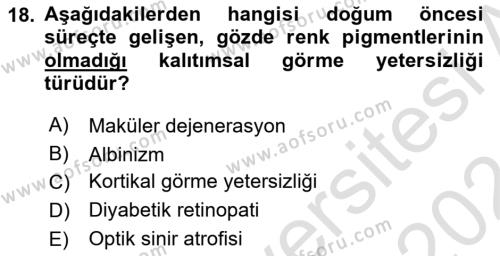 Engellilik Ve Erişilebilir Tasarım Dersi 2023 - 2024 Yılı (Final) Dönem Sonu Sınavı 18. Soru