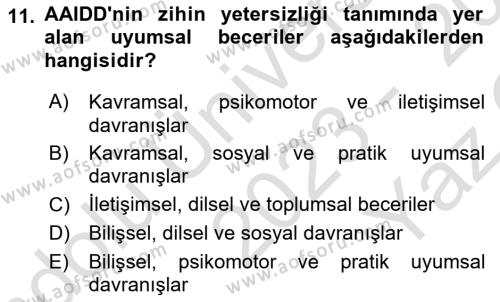 Engellilik Ve Erişilebilir Tasarım Dersi 2023 - 2024 Yılı Yaz Okulu Sınavı 11. Soru