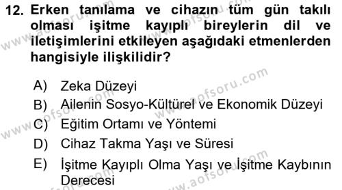 Engellilik Ve Erişilebilir Tasarım Dersi 2023 - 2024 Yılı Yaz Okulu Sınavı 12. Soru